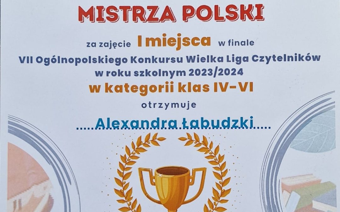 Uroczyste podsumowanie VII Ogólnopolskiego Konkursu „Wielka Liga Czytelników”